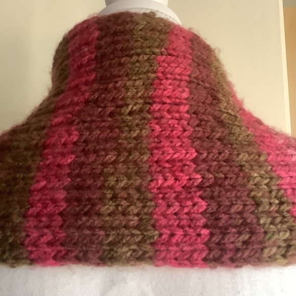 Knitted Striped Rectangular Fringed Scarf - Picture 4 of 10